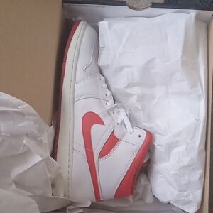 Nike Air Jordan 1 High White and Red Sneakers